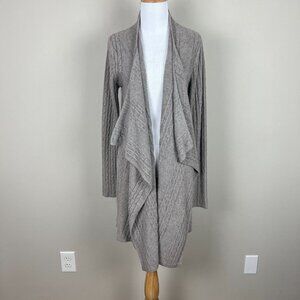 Barefoot Dreams Cardigan Sweater Womens L/XL Gray‎ Bamboo Chic Lite Knit Draped